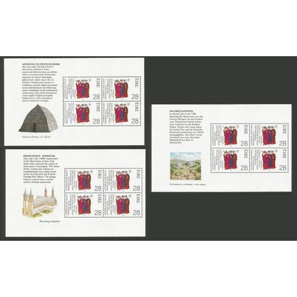 Ireland 1989 1300th Death Anniversary Of St Kilian, Totnan, Colman Booklet Panes