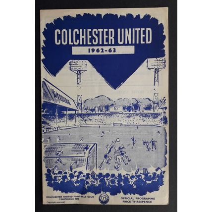 Colchester United v Bournemouth 1962 - 1963 Division 3 football programme