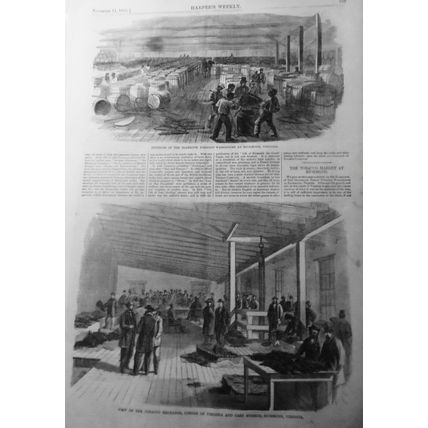 1865 Interior of the Seabrook Tobacco Warehouse & Exchange HW 2 original prints