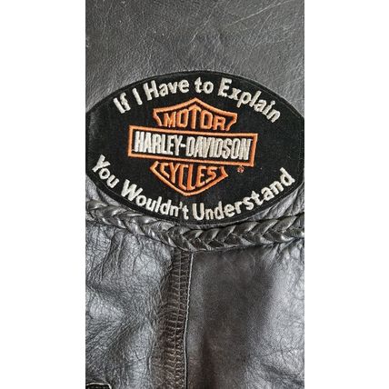Unik Black Leather Biker Riding Vest Harley Davidson patches XXL HOG Motorcycle