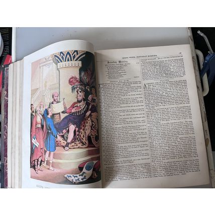 ANTIQUE BIBLE ALTAR OF THE HOUSEHOLD 1800's REV ROBERT JAMIESON HARDBACK