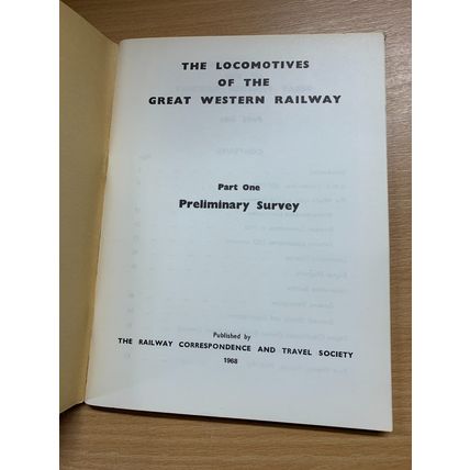 1968 "THE LOCOMOTIVES OF THE GWR - PART 1 - PRELIMINARY SURVEY" PB BOOK (P2)