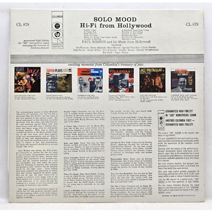 Paul Weston Solo Mood 6 Eye 1956 LP Vinyl Record Album Vintage (P4)