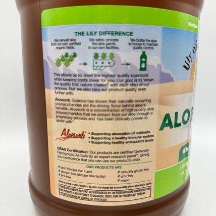 Lily Of The Desert Aloe Vera Juice Certified Organically Grown Whole Leaf