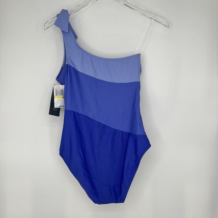 Aqua Couture One Shoulder Swimsuit M Blue Colorblock One-Piece NWT $60 MSRP
