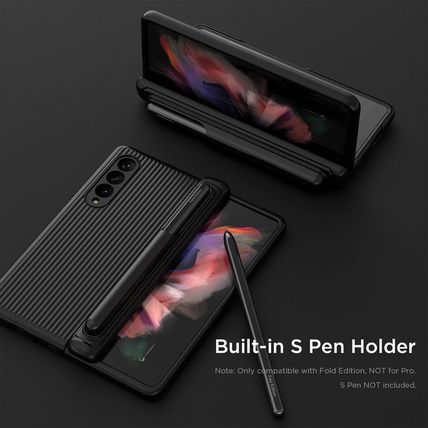 For Samsung Galaxy Z Fold 3 5G Case with Hinge Protection, S Pen Holder, Built-I