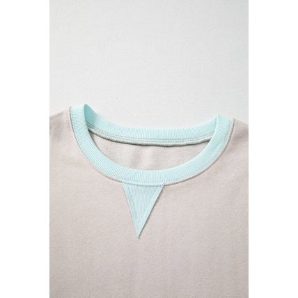 Jet Stream Striped Colorblock Patchwork Drop Shoulder Sweatshirt
