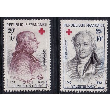 France 1959 SG 1448-9 Used - Red Cross Semi-postal (C-484 (16))