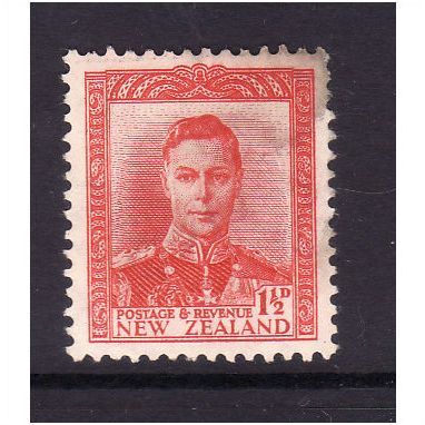 NEW ZEALAND 1944 GEORGE VI 1 1/2d SCARLET SG608 FINE USED