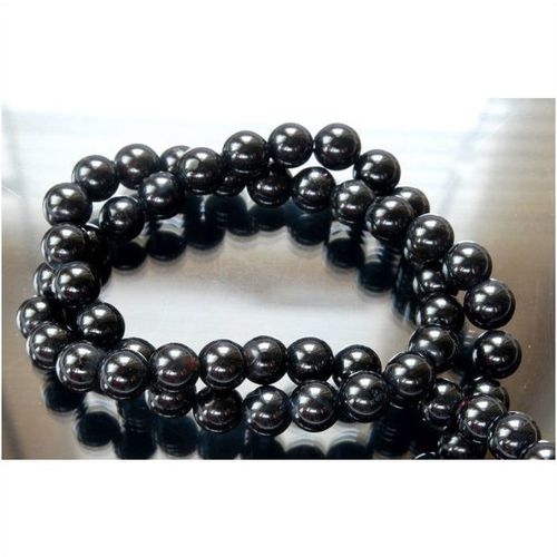 15 no. Black Agate Round Polished 6 mm Beads Jewellery Making 2005