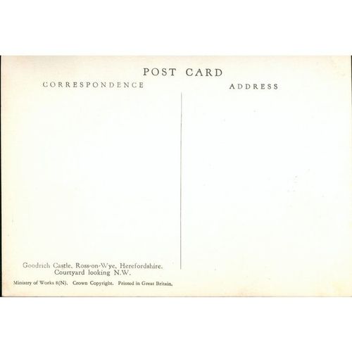 Vintage GB Postcard - Goodrich Castle, Herefordshire - Courtyard Looking N.W.