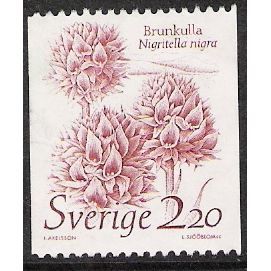 Fa 1341: 2 Kr. 20 red and yellow Living Nature: Black Vanilla Orchid.