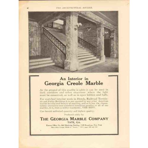 georgia marble company 1913 interior in creole marble vintage ad