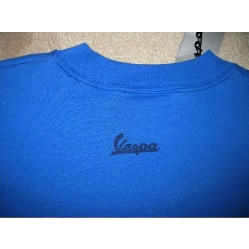 Vespa Scooter Sweatshirt Long Sleeve Blue Color Adult XL