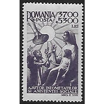 Mi 1022: 3700 L. + 5300 L. slate-violet Social Relief Fund.