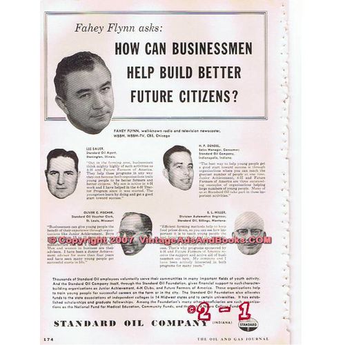 STANDARD OIL COMPANY 1955 Fahey Flynn WBBM vintage ad