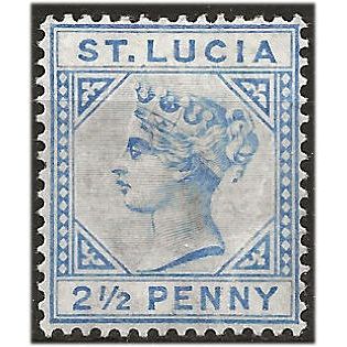St Lucia 1898 SG46 2 1/2d Ultramarine Mounted Mint . ..