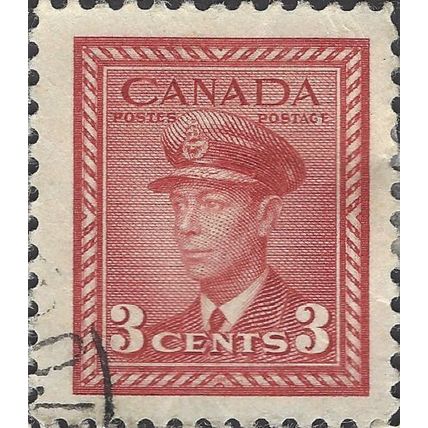 CANADA, King George VI Air Force uniform, red 1942, 3c, #2