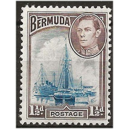 Bermuda 1938 SG111 1 1/2d Deep Blue & Purple Brown Mounted Mint ...