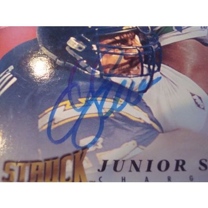 1995 Pinnacle, Autograph Card, w/COA, JUNIOR SEAU, Chargers
