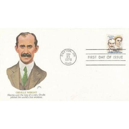 United States 1978 Orville Wright FDC Dayton Cancel unaddressed VGC