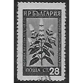 Mi 880: 28 st. slate-green Medicinal Flowers: Peppermint, comb perf. 13¼
