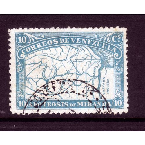 VENEZUELA 1896 SG 170 10c BLUE MAP OF VENEZUELA FINE USED