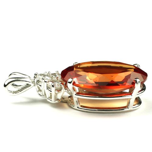 Padparadscha CZ, 925 Sterling Silver Pendant, SP016