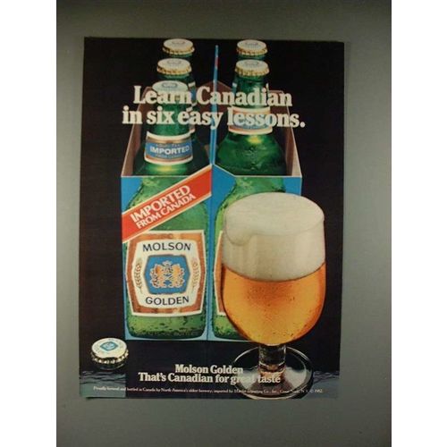 1982 Molson Golden Beer Ad - Six Easy Lessons