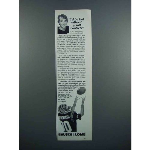 1983 Bausch & Lomb Contacts Ad - Cris Collinsworth