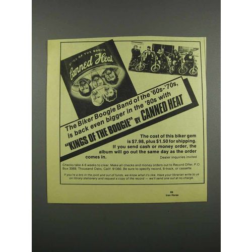 1983 Canned Heat Kings of the Boogie Album Ad