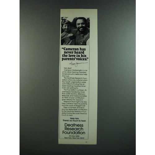 1986 Deafness Research Foundation Ad - Reggie Jackson - Parents' Voices