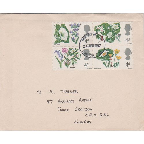 GB 1967 British Flowers plain FDC London SW pm see others