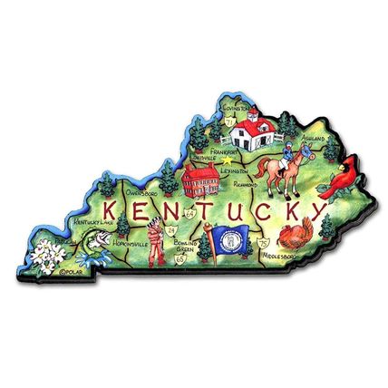 Kentucky The Bluegrass State Artwood Jumbo Fridge Magnet