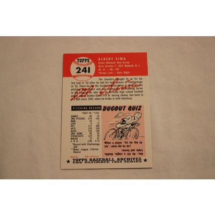 Albert Al Sima 1991 Topps 1953 Archives NO. 241