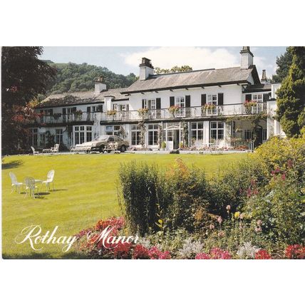 Rothay Manor Hotel Ambleside Cumbria Postcard posted 1992 crease