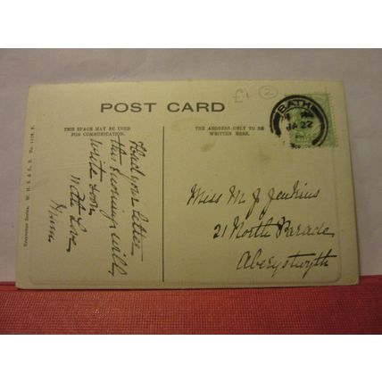 BATH ABBEY, BATH. SOMERSET. used antique postcard RP by W.H.S. 1910 pm =