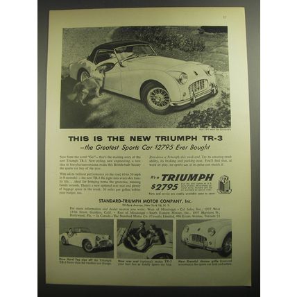 1956 Triumph TR-3 Car Advertisement - The greatest sports car