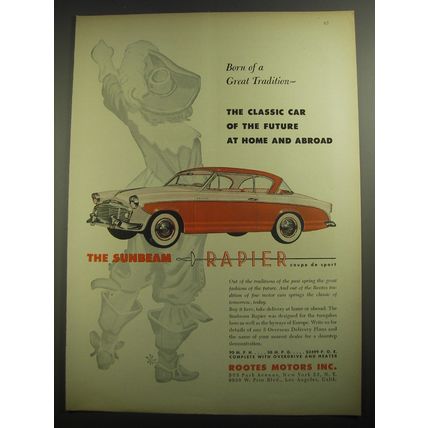 1956 Rootes Motors Sunbeam Rapier Coupe de Sport Car Ad - Great tradition