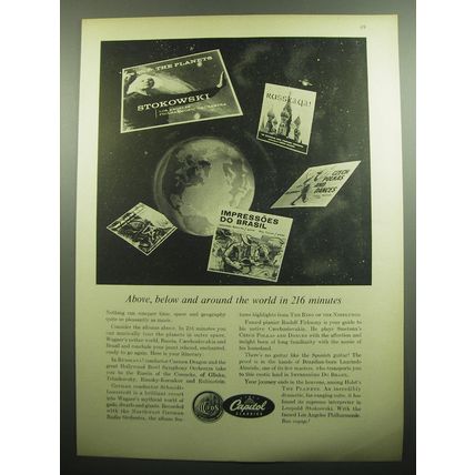 1957 Capitol Records Ad - Above, below and around the world in 216 minutes