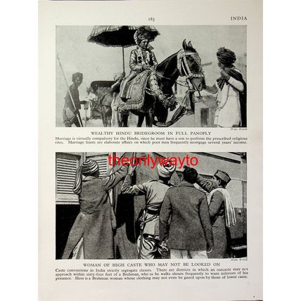 Wealthy Hindu Bridegroom (Goa + On Reverse), Book Illustration (Print), c1920