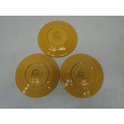 3 Vintage Fiesta Fiestaware Yellow Tea Cup Mug Saucer Plate Fiesta Ring Handle