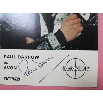 Vintage 1981 Blake's 7 PAUL DARROW AVON Official BBC S4 Cast Card Hand Signed