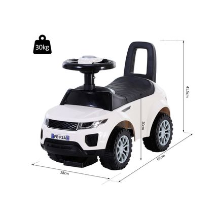 Ricco 3-in-1 Ride On Car Foot To Floor Slider Toddler w/ Horn Steering White