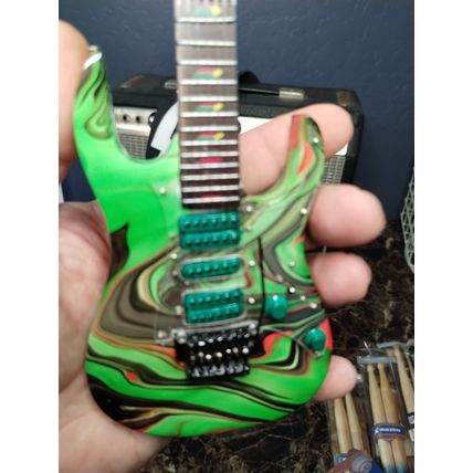 STEVE VAI Signature Universe Swirl 7 String 1:4 Scale Replica Guitar ~Axe Heaven
