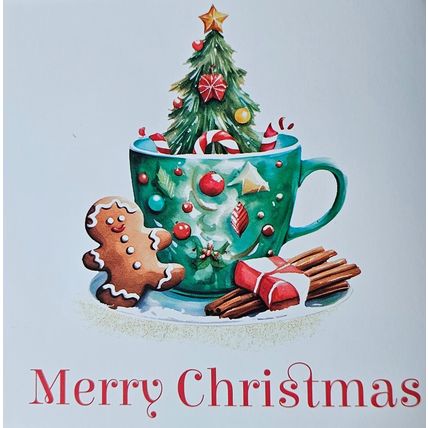 Handmade Diamond Art Christmas Card with Boston Terrier Dog Size 6" x 6"