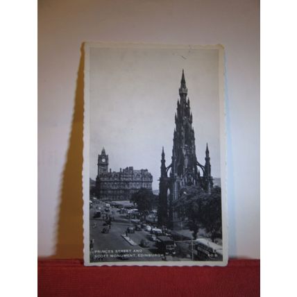 PRINCES STREET & THE SCOTT MONUMENT, EDINBURGH. used postcard 1963 pm =