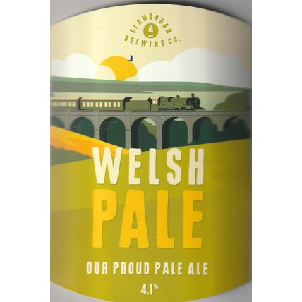 UNUSED CURVED PUMP CLIP FRONT - GLAMORGAN BREWING CO - WELSH PALE ALE