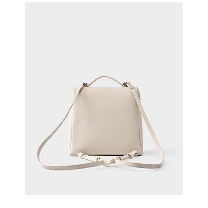 Genuine Leather Women Piana Backpack White