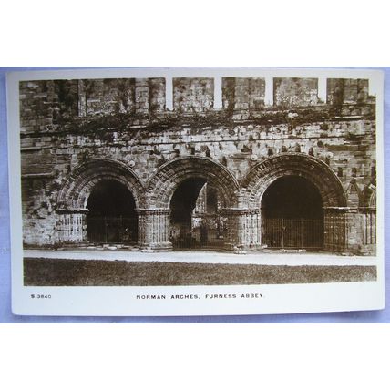 pre 1918 postcard Norman Arches, Furness Abbey